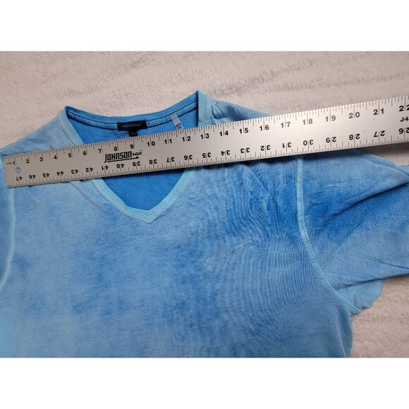 Patrick Assaraf Mens V-Neck Short Sleeve T-Shirt XXL Tie-Dye Blue Pima Cotton - Picture 6 of 8
